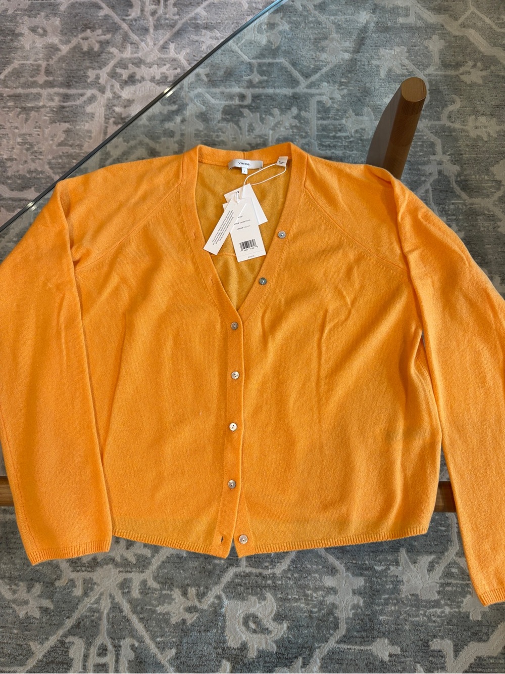 Vince Women's Orange Cashmere Cardigan and Tank size Large NWT